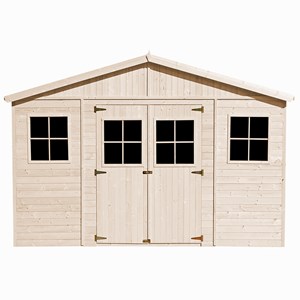 Abri de jardin en bois avec plancher imprégné-  h246x418x320 cm-12 m²