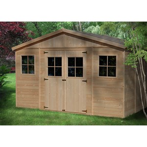 Abri de jardin en bois avec plancher imprégné-  h246x418x320 cm-12 m²