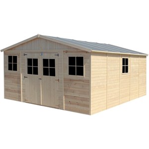 Abri de jardin en bois avec les planchers imprégné -h246x418x522 cm-20 m²