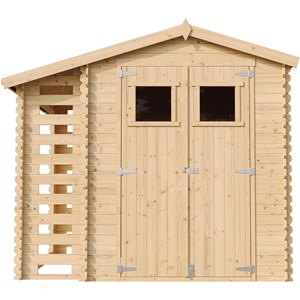 Abri de jardin en bois range bûches extérieur l206xl272xh218cm-3,53+0,97m2
