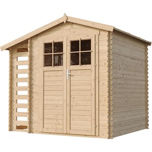Abri de jardin en bois et range bûches extérieur - 3,53 + 0,97 m2
