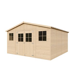 Abri de jardin en bois naturel - h246 x 418 x 420 cm- 16 m²
