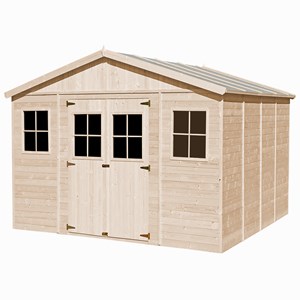 Abri de jardin en bois naturel - h246 x 418 x 420 cm- 16 m²