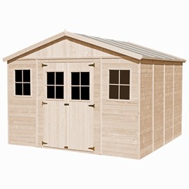 Abri de jardin en bois avec plancher imprégné - h246 x 418 x 420 cm- 16 m²