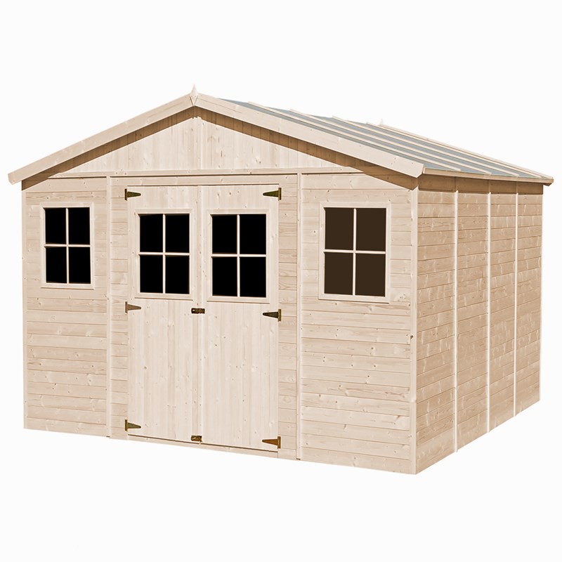 Timbela - Abri de jardin en bois avec plancher imprégné - h246 x 418 x 420 cm- 16 m²