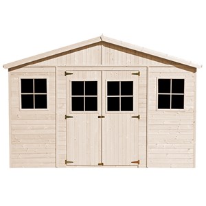 Abri de jardin en bois avec plancher imprégné - h246 x 418 x 420 cm- 16 m²