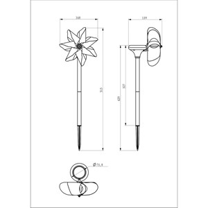 Moulin à vent solaire - plein