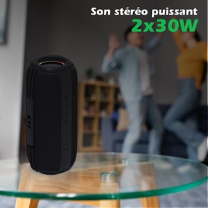 Enceinte bluetooth 60w, rvb, ipx6