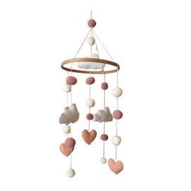 Mobile bébé coeurs rose blanc