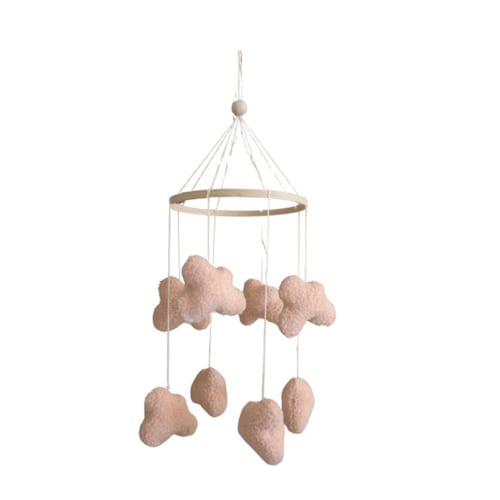 Little Loua - Mobile decoratif nuages rose