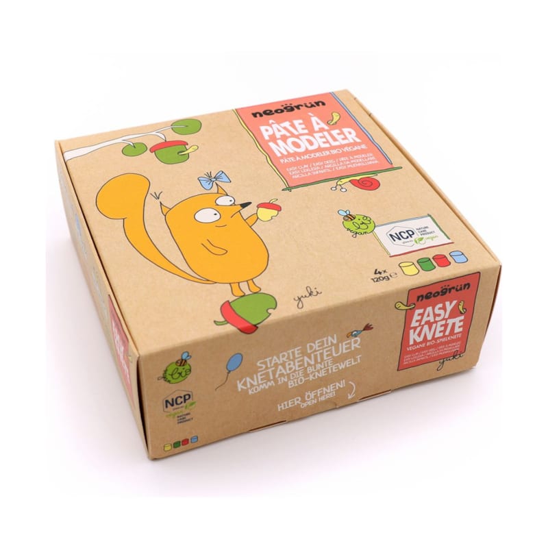Boîte 4 pots de pâte à modeler bio
