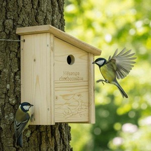 Nichoir en bois pour mésange charbonnière - kit