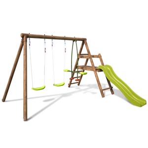 Balançoire en bois traité 3 agrès et tob