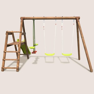 Balançoire en bois traité 3 agrès et tob