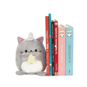 Serre-livres kawaii starry chat gri
