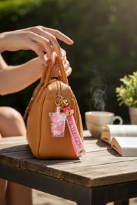 Porte-clés donut flottant kawaii  a