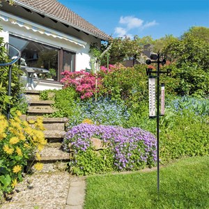 Station météo de jardin 4 en 1 - décorative et fonctionnelle