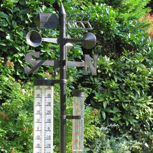 Station météo de jardin 4 en 1 - décorative et fonctionnelle
