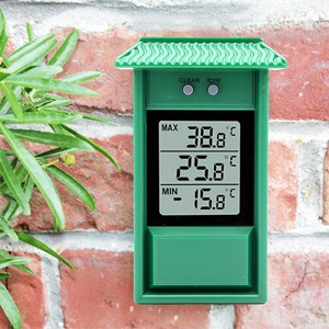 Thermomètre cabane digital - lcd - min&nbsp;max - jardin, terrasse ou véranda