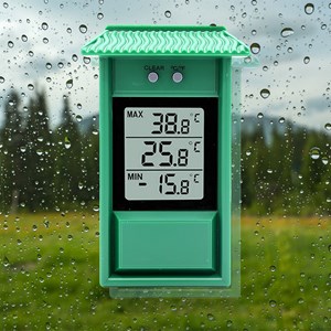Thermomètre cabane digital - lcd - min&nbsp;max - jardin, terrasse ou véranda