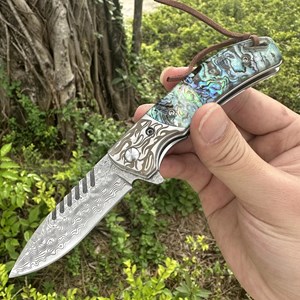 Couteau pliant survie damas