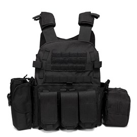 Gilet tactique survie noir