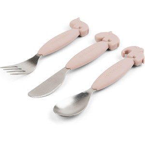Set de 3 couverts easy-grip deer friends rose