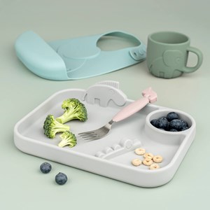 Set de 3 couverts easy-grip deer friends rose