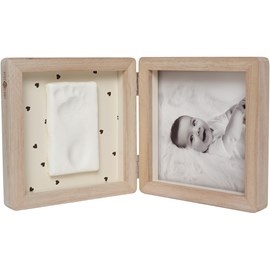 Cadre photo empreintes double jolis cœurs
