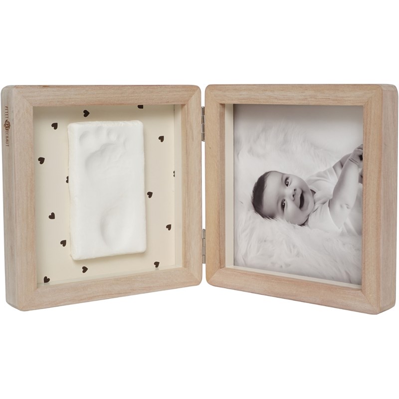 Cadre photo empreintes double jolis cœurs