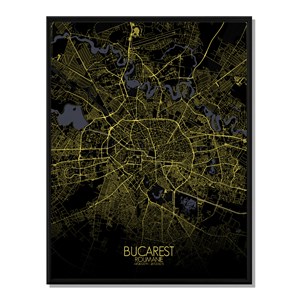 Bucarest carte ville city map nuit