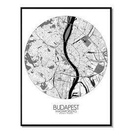 Budapest carte ville city map rond