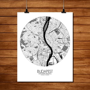 Budapest carte ville city map rond
