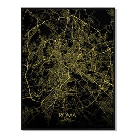 Rome carte ville city map nuit