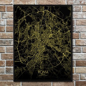 Rome carte ville city map nuit