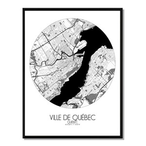 Quebec carte ville city map rond