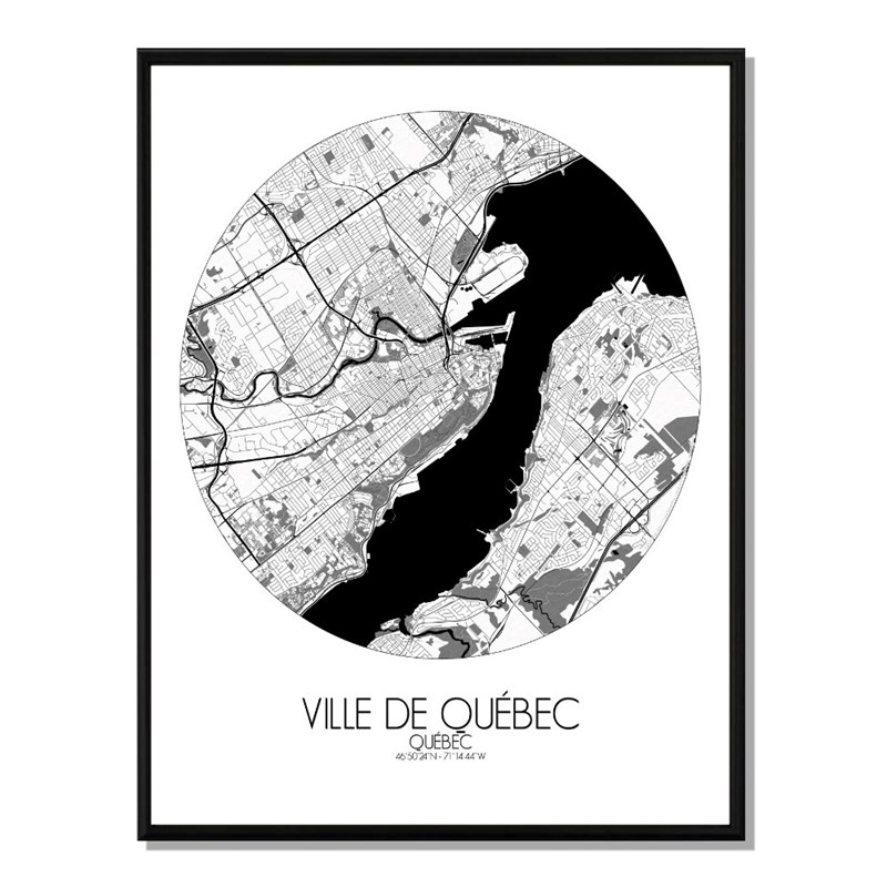 Mapospheres - Quebec carte ville city map rond