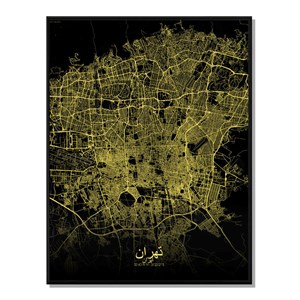 Teheran carte ville city map nuit