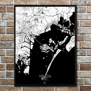 Venise carte ville city map n&b