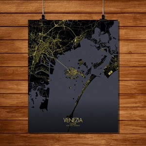 Venise carte ville city map nuit
