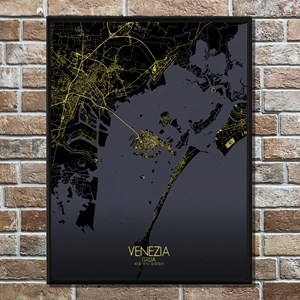 Venise carte ville city map nuit