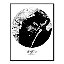 Venise carte ville city map rond