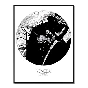 Venise carte ville city map rond