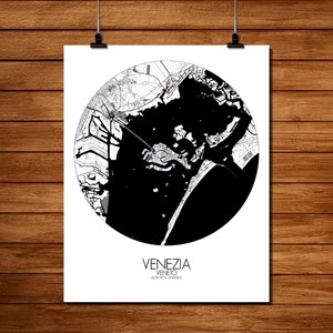 Venise carte ville city map rond