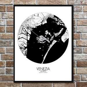 Venise carte ville city map rond