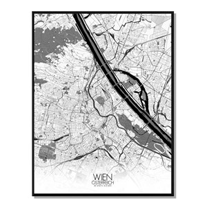 Vienne carte ville city map n&b