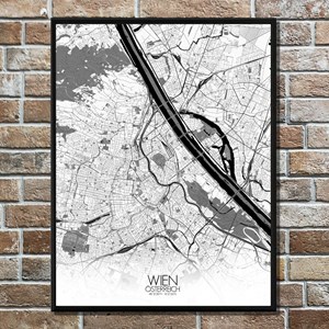 Vienne carte ville city map n&b