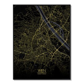 Vienne carte ville city map nuit