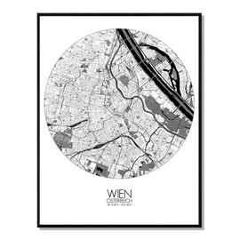Vienne carte ville city map rond