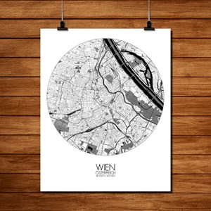 Vienne carte ville city map rond